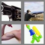 4 pics 1 word 3 letters gun