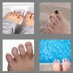 4 pics 1 word 4 letters toes