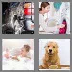 4 pics 1 word 4 letters wash