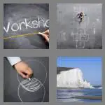 4 pics 1 word 5 letters chalk