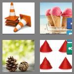 4 pics 1 word 5 letters cones