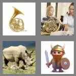 4 pics 1 word 5 letters horns