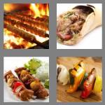 4 pics 1 word 5 letters kebab