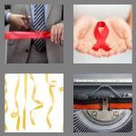 4 pics 1 word 6 letters ribbon