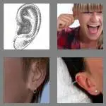 4 pics 1 word 7 letters earlobe