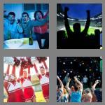 4 pics 1 word 8 letters cheering