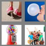 4 pics 1 word 9 letters bubblegum