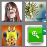 4 pics 1 word 9 letters magnified