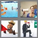 4 pics 1 word 9 letters megaphone