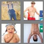 4 pics 1 word 9 letters shirtless