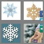 4 pics 1 word 9 letters snowflake